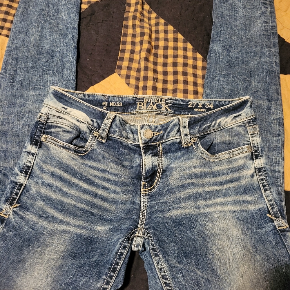 Womens Buckle  Black Jeans size 27x34